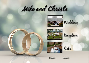 wedding slideshow menu